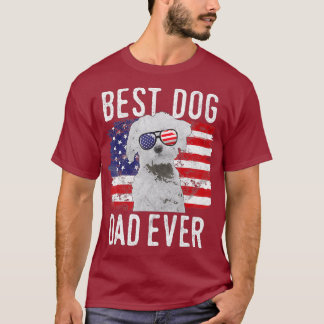 Amerikanische Flagge Bester Hund Vater je Malteser T-Shirt