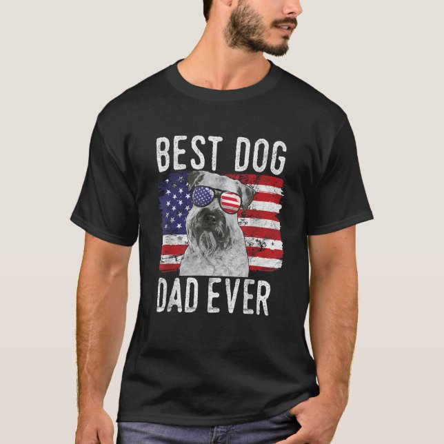 Amerikanische Flagge Bester Hund-Vater je weiches, T-Shirt (Vorderseite)
