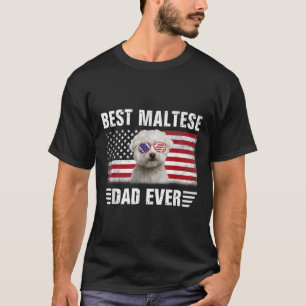 Amerikanische Flagge Bester maltesischer Vater je T-Shirt