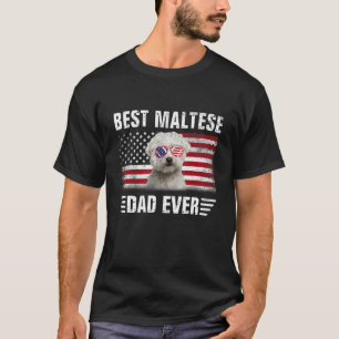 Amerikanische Flagge Bester maltesischer Vater je T-Shirt