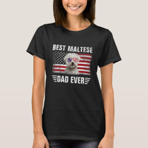 Amerikanische Flagge Bester maltesischer Vater je  T-Shirt