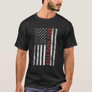 Amerikanische Flagge Bester Papa je Großvater Vate T-Shirt