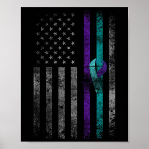 Amerikanische Flagge - Bewusstsein für Selbstmord  Poster