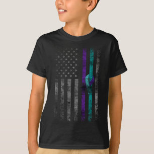 Amerikanische Flagge - Bewusstsein für Selbstmord T-Shirt