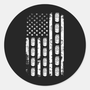 Amerikanische Flagge Bierdose Usa Patriotismus Pat Runder Aufkleber