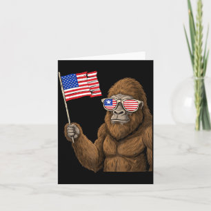 Amerikanische Flagge Bigfoot Rot Weiß Blau Patriot Karte
