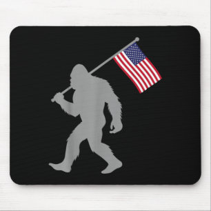 Amerikanische Flagge Bigfoot Rot Weiß Blau Patriot Mousepad