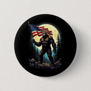 Amerikanische Flagge Bigfoot Sasquatch Camping Wan Button