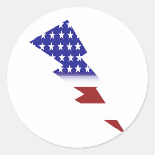 Amerikanische Flagge - Blitzform Runder Aufkleber
