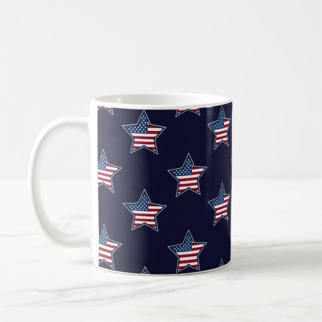 Amerikanische Flagge Blue Star schwanke US Flagge Kaffeetasse (Links)