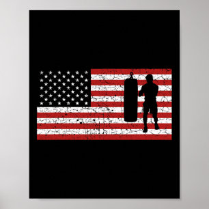 Amerikanische Flagge Boxen Boxen Geschenk Männer F Poster
