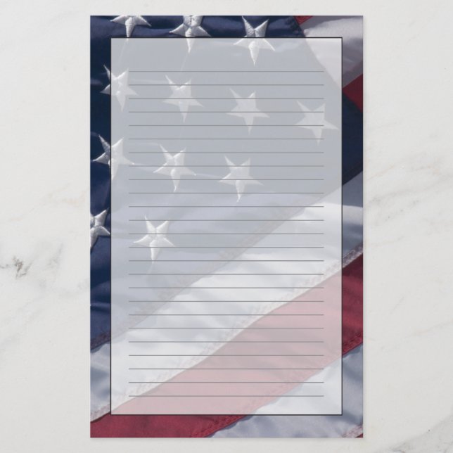Amerikanische Flagge. Briefpapier (Vorderseite)