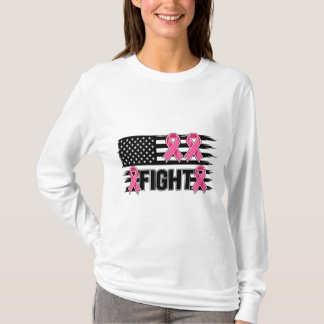 Amerikanische Flagge Brustkrebs-Bewusstsein Kämpfe T-Shirt