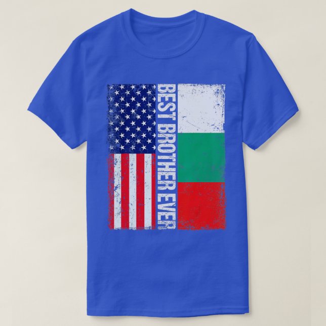 Amerikanische Flagge Bulgarien Flagge Bester Brude T-Shirt (Design vorne)