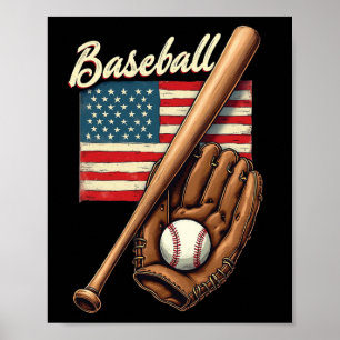 Amerikanische Flagge Bysebyll Spieler Byt Fan Catc Poster
