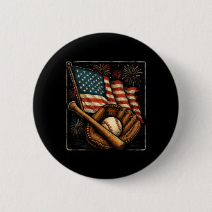 Amerikanische Flagge Bysebyll Spieler Catcher Pitc Button