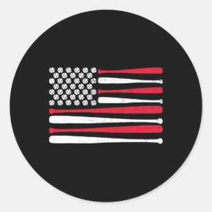 Amerikanische Flagge Bysebyll Usa Vintag Bysebyll Runder Aufkleber