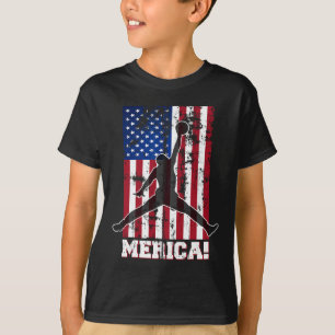 Amerikanische Flagge Bysketbyll US-Flagge 4. Juli T-Shirt