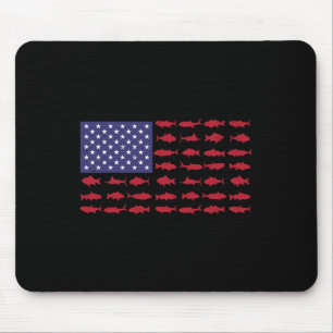 Amerikanische Flagge Byss Angeln Kind Junge Jugend Mousepad