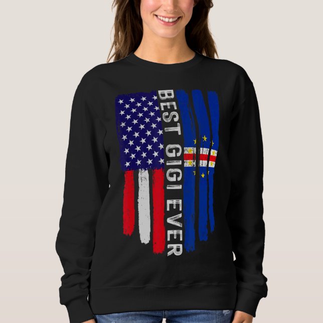 Amerikanische Flagge & Cabo Verde Flag Beste Gigi- Sweatshirt (Vorderseite)