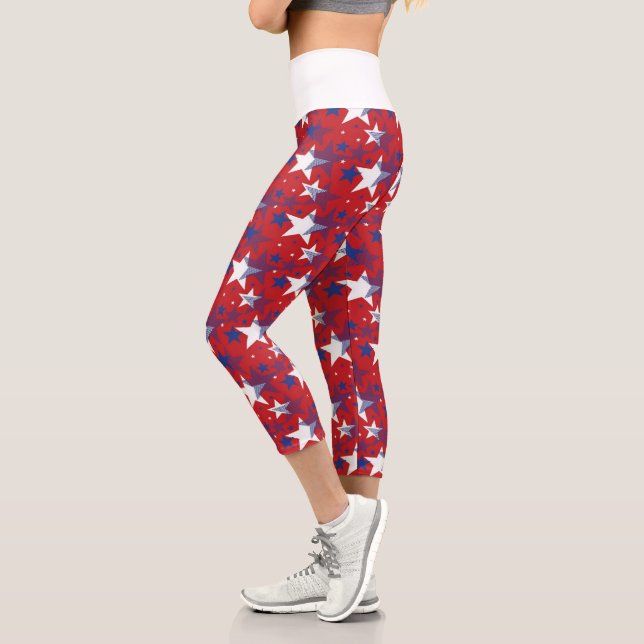 Amerikanische Flagge Capri Leggings (Links)