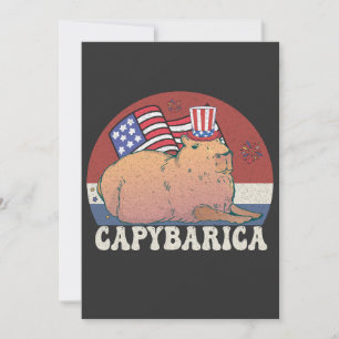 Amerikanische Flagge Capybara Lover Capybarica Feiertagskarte