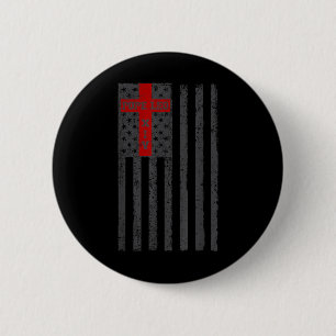 Amerikanische Flagge Cross Papst Leo Xiv - katholi Button