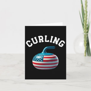 Amerikanische Flagge Curling USA 4. Juli Mann Frau Karte