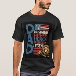 Amerikanische Flagge Dad Löwe Patriotisch T-Shirt