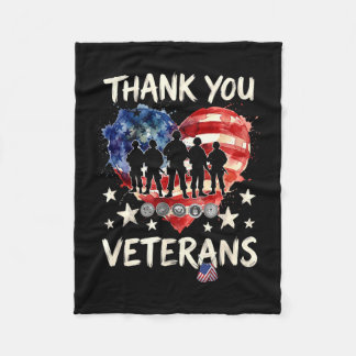 Amerikanische Flagge dank Veteranen stolz Veteran Fleecedecke