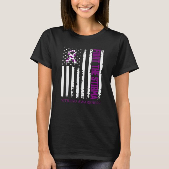 Amerikanische Flagge - das Bewusstsein für Stigma  T-Shirt (Vorderseite)