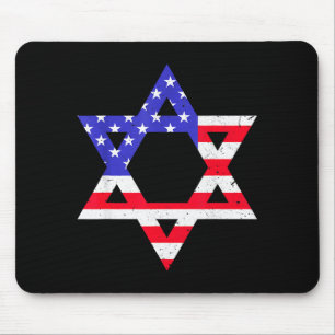 Amerikanische Flagge Davidstern Jüdisches Hanukkah Mousepad