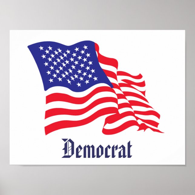 Amerikanische Flagge der Demokraten Poster (Vorne)