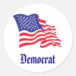 Amerikanische Flagge der Demokraten Runder Aufkleber