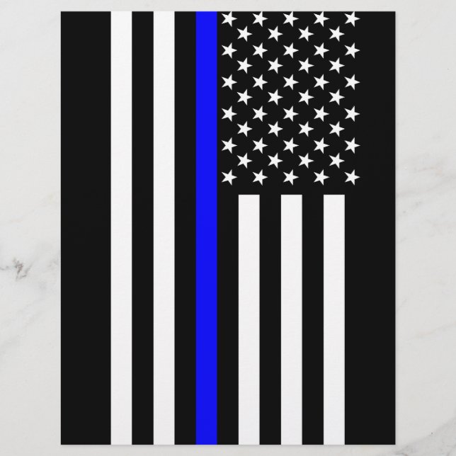 Amerikanische Flagge der Thin Blue Line (Vorderseite)