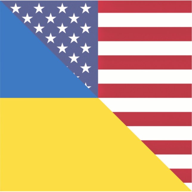 Amerikanische Flagge der Ukraine | Hälfte Ukraine  Aufkleber (Vorderseite)
