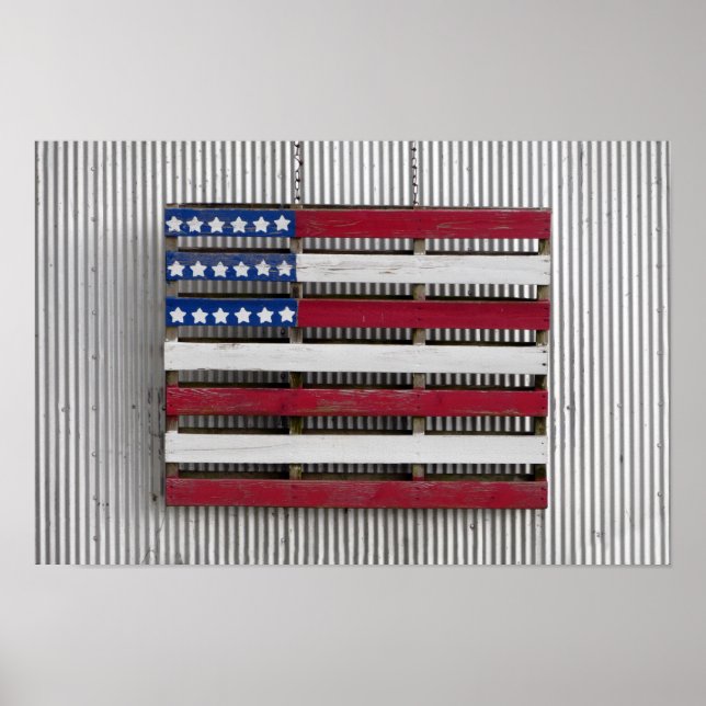 Amerikanische Flagge des Bootshauses Poster (Vorne)