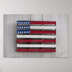 Amerikanische Flagge des Bootshauses Poster