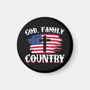 Amerikanische Flagge des Gottes, Familie, Christli Magnet