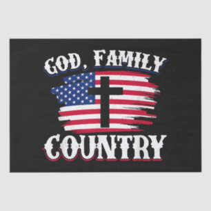 Amerikanische Flagge des Gottes, Familie, Christli Seidenpapier