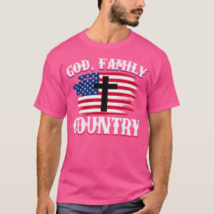 Amerikanische Flagge des Gottes, Familie, Christli T-Shirt