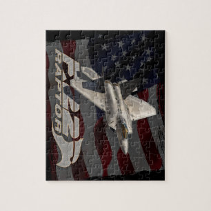 Amerikanische Flagge des Raubvogel-F-22 Puzzle