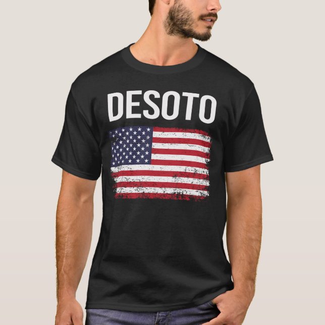 Amerikanische Flagge DeSoto T-Shirt (Vorderseite)
