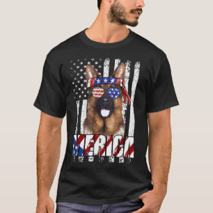 Amerikanische Flagge Deutscher Schäferhund Patriot T-Shirt
