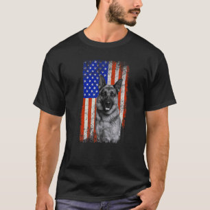 Amerikanische Flagge Deutscher Schäferhund Vater M T-Shirt
