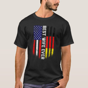 Amerikanische Flagge - Deutschland - Beste Ehefrau T-Shirt