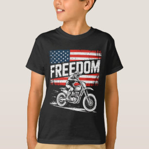 Amerikanische Flagge Dirt Bike Motocross Illustrat T-Shirt