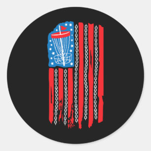 Amerikanische Flagge Disc Golf Korb Kette 4. Juli Runder Aufkleber