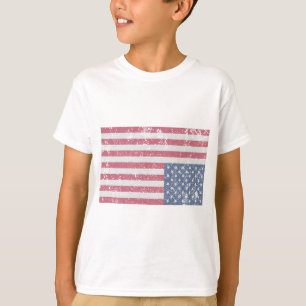 Amerikanische Flagge Distressed auf dem Kopf Verei T-Shirt