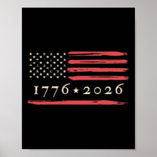 Amerikanische Flagge Distressed Vintage Patriotisc Poster